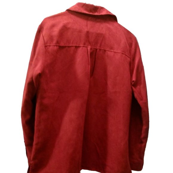 Notations Burgundy Red Long Sleeves Blouse 🥼Button Front Fully Lined - Picture 3 of 11